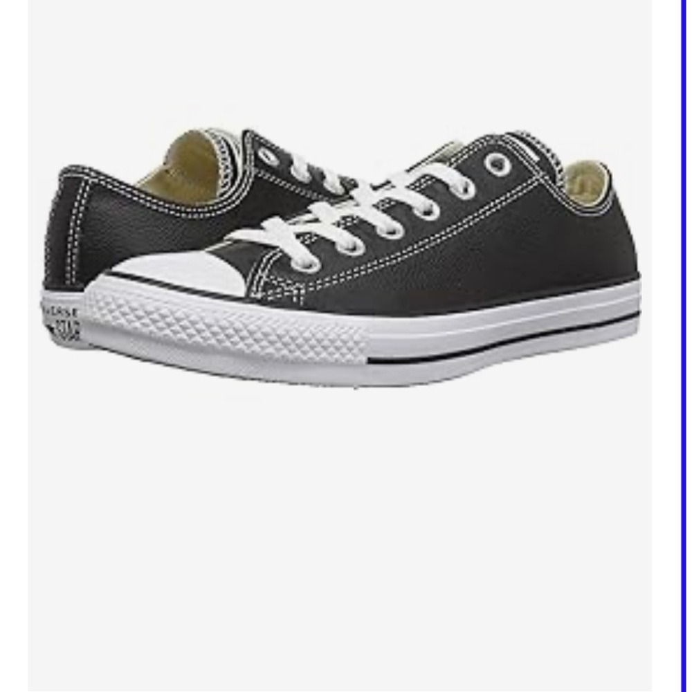 Converse Chuck Taylor OX Black Leather Casual Shoe Low Women's Size 9.5 EUC!